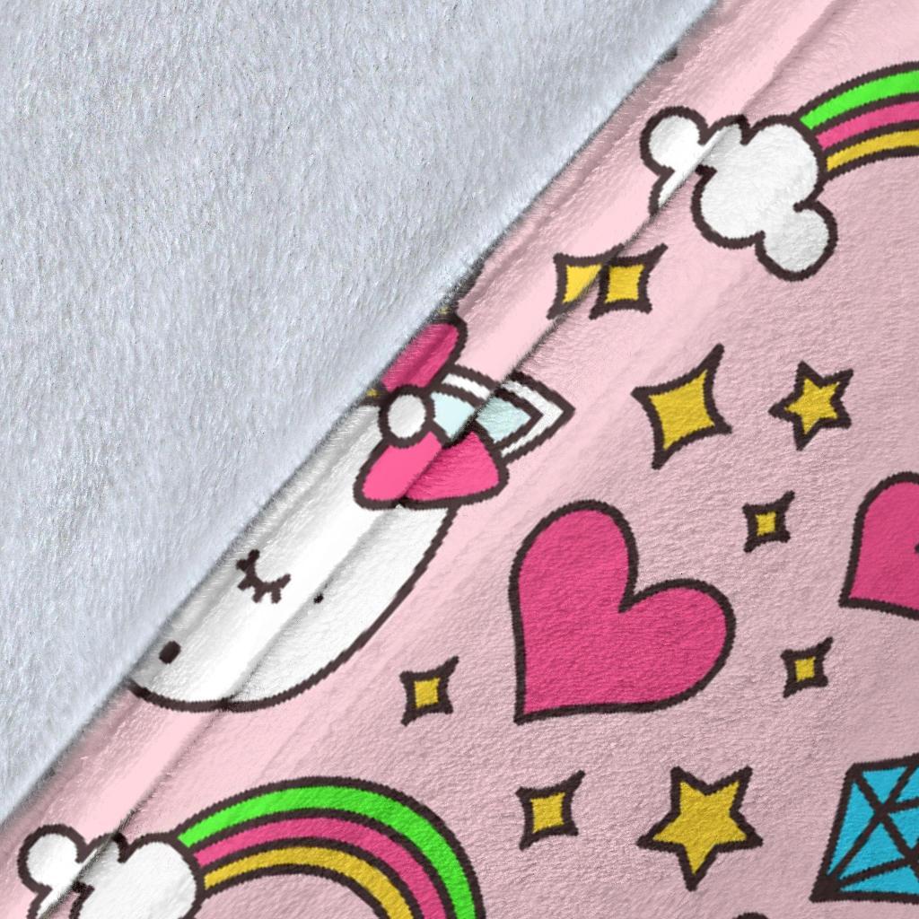 Unicorn Pattern Print Blanket-grizzshop