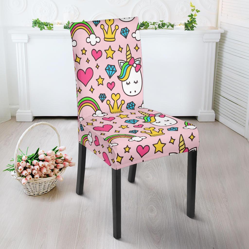 Unicorn Pattern Print Chair Cover-grizzshop