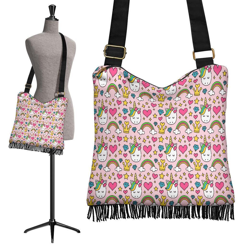 Unicorn Pattern Print Crossbody bags-grizzshop