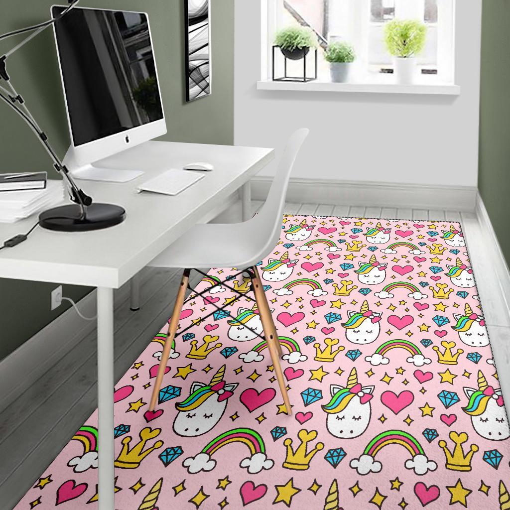 Unicorn Pattern Print Floor Mat-grizzshop