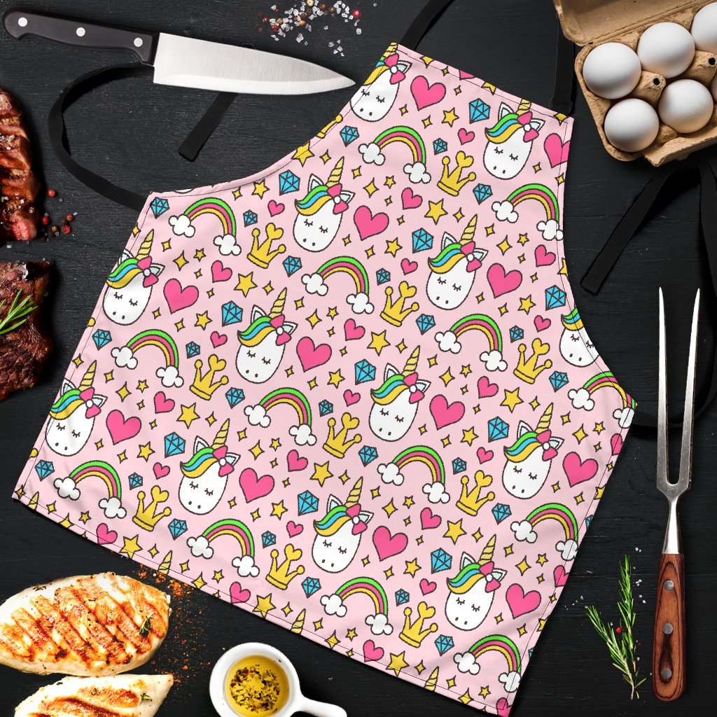 Unicorn Pattern Print Men's Apron-grizzshop