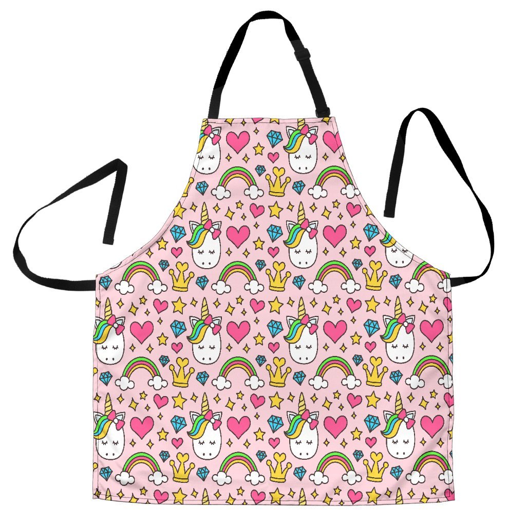 Unicorn Pattern Print Men's Apron-grizzshop