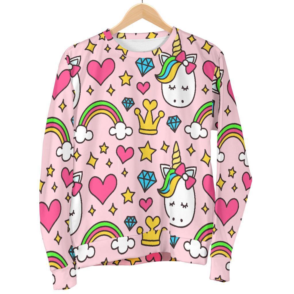 Unicorn Pattern Print Women's Sweatshirt-grizzshop