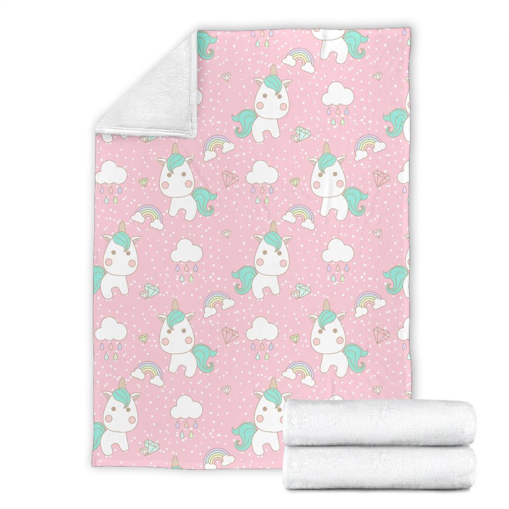 Unicorn Pink Pattern Print Blanket-grizzshop