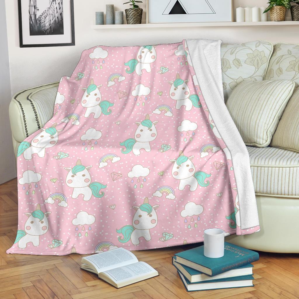 Unicorn Pink Pattern Print Blanket-grizzshop