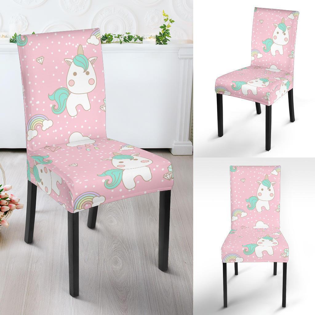 Unicorn Pink Pattern Print Chair Cover-grizzshop