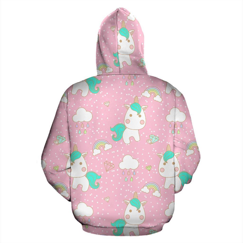 Unicorn Pink Pattern Print Men Women Pullover Hoodie-grizzshop