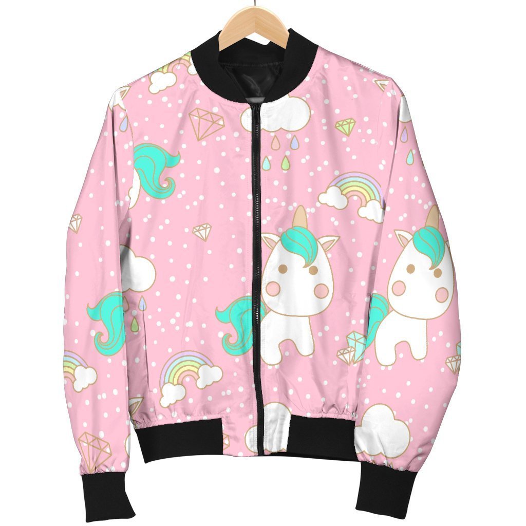 Unicorn Pink Pattern Print Men's Bomber Jacket-grizzshop