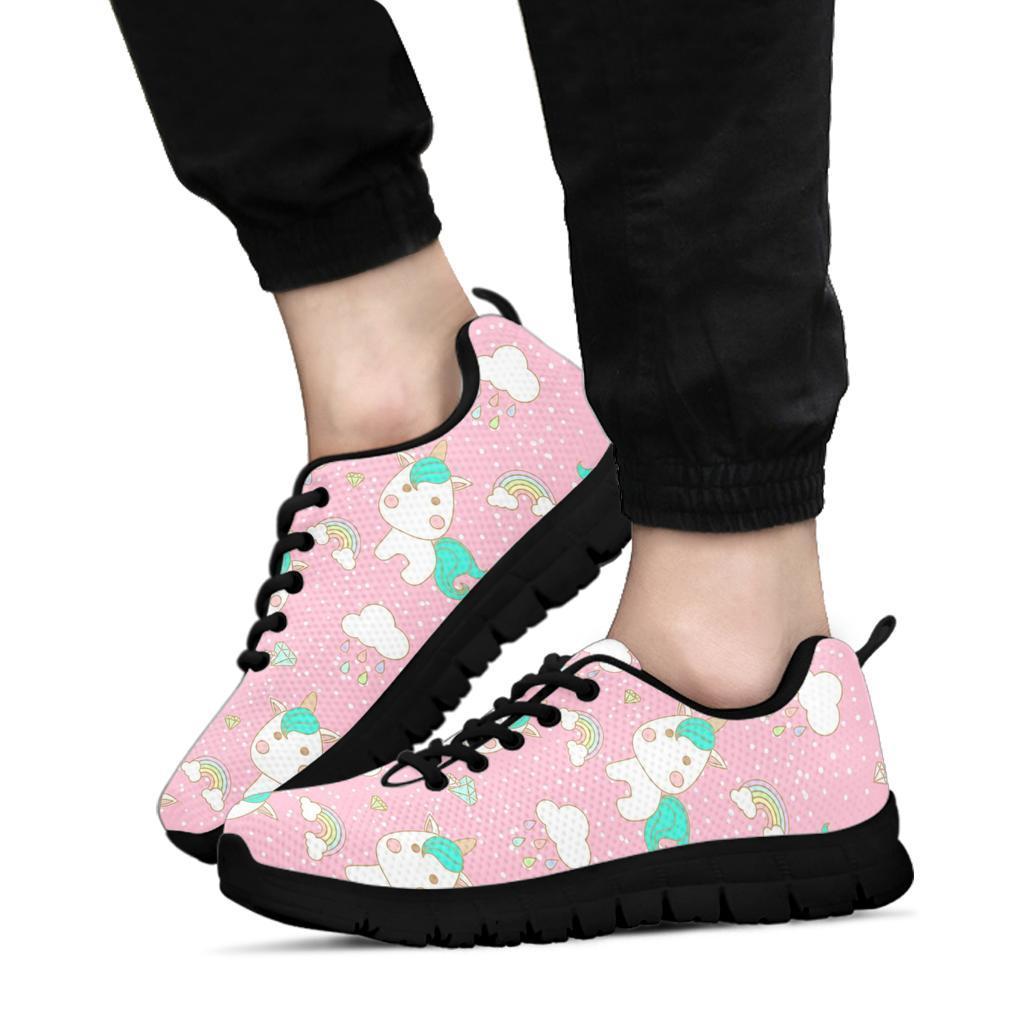 Unicorn Pink Pattern Print Sneaker Shoes For Men Women-grizzshop