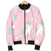 Unicorn Pink Pattern Print Women Casual Bomber Jacket-grizzshop