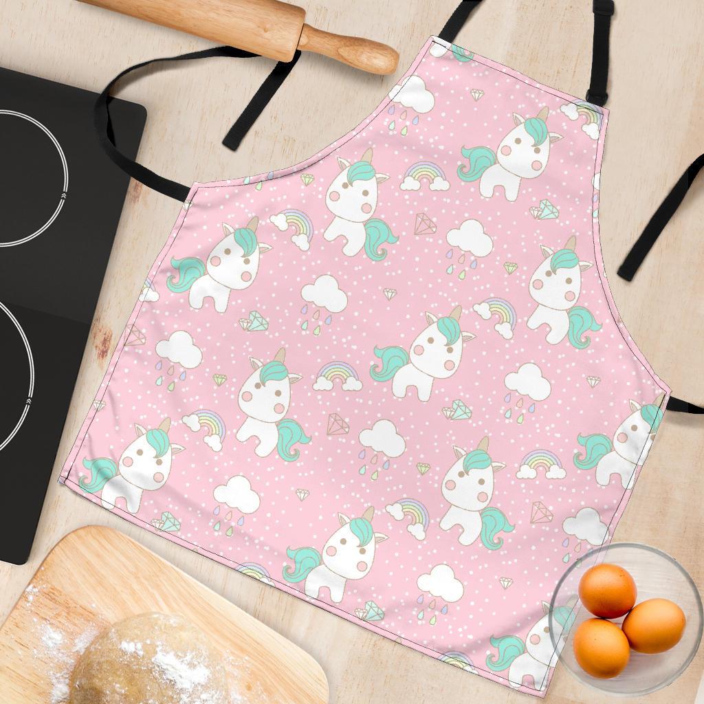 Unicorn Pink Pattern Print Women's Apron-grizzshop