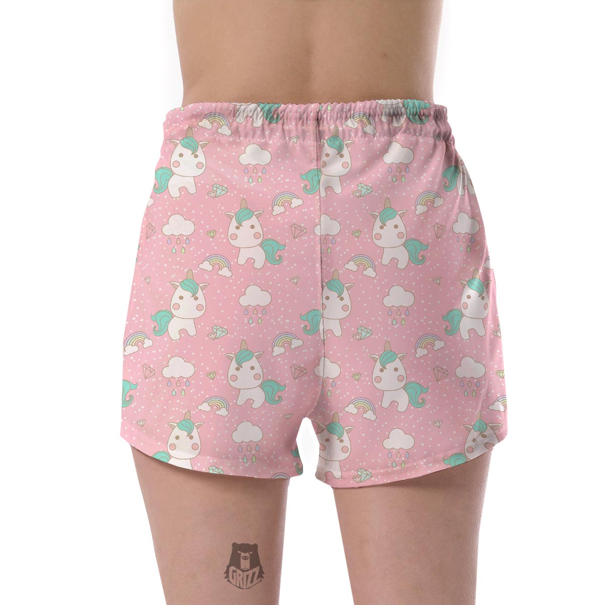 Unicorn Pink Pattern Print Women's Shorts-grizzshop