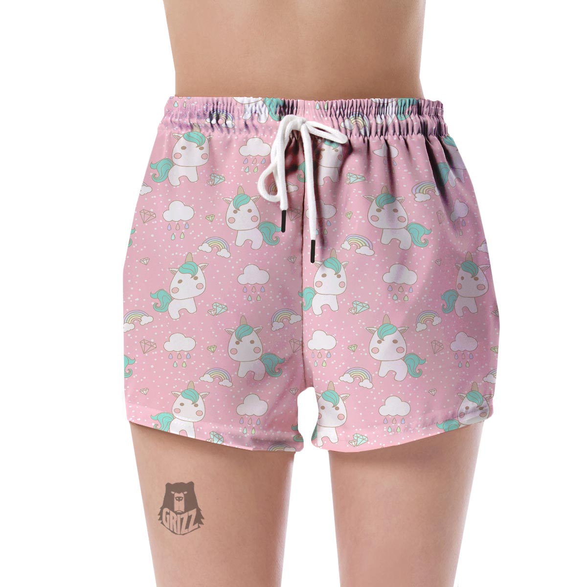 Unicorn Pink Pattern Print Women's Shorts-grizzshop