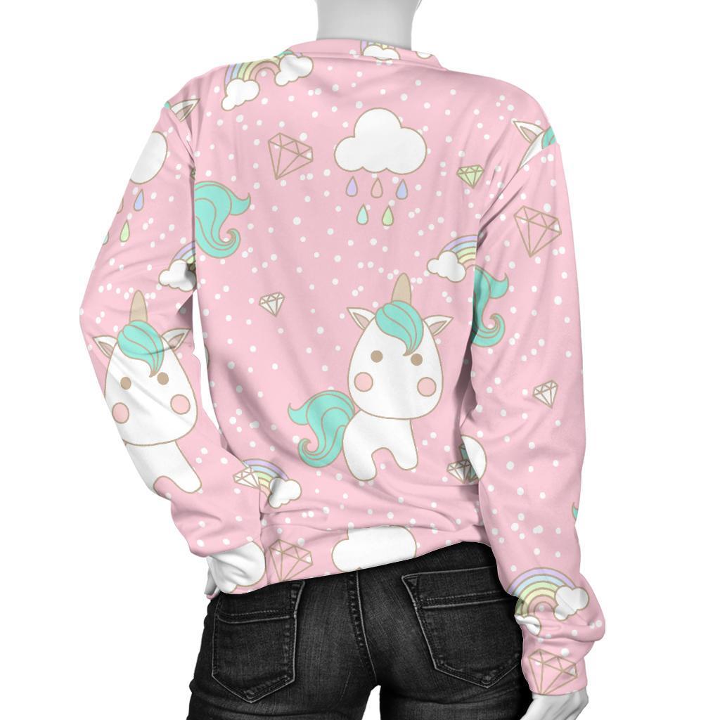 Unicorn Pink Pattern Print Women's Sweatshirt-grizzshop