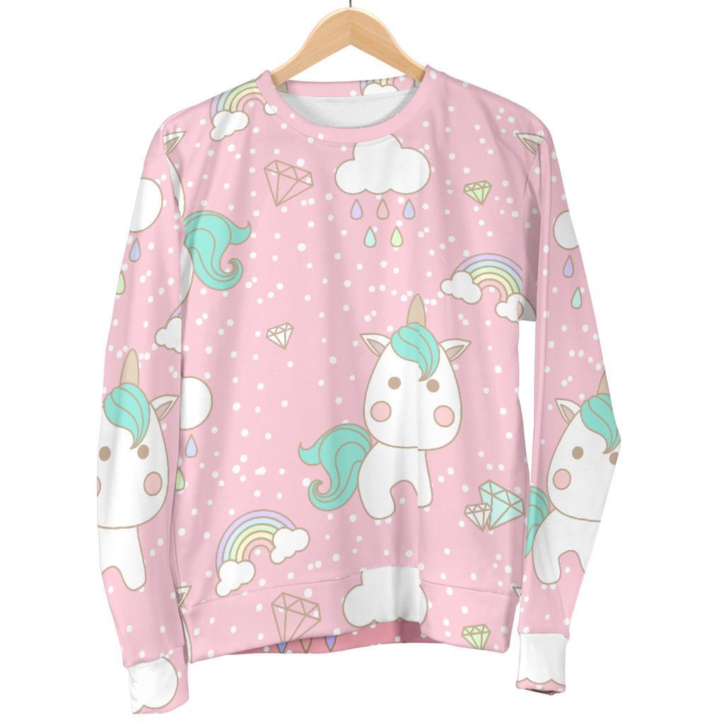 Unicorn Pink Pattern Print Women's Sweatshirt-grizzshop