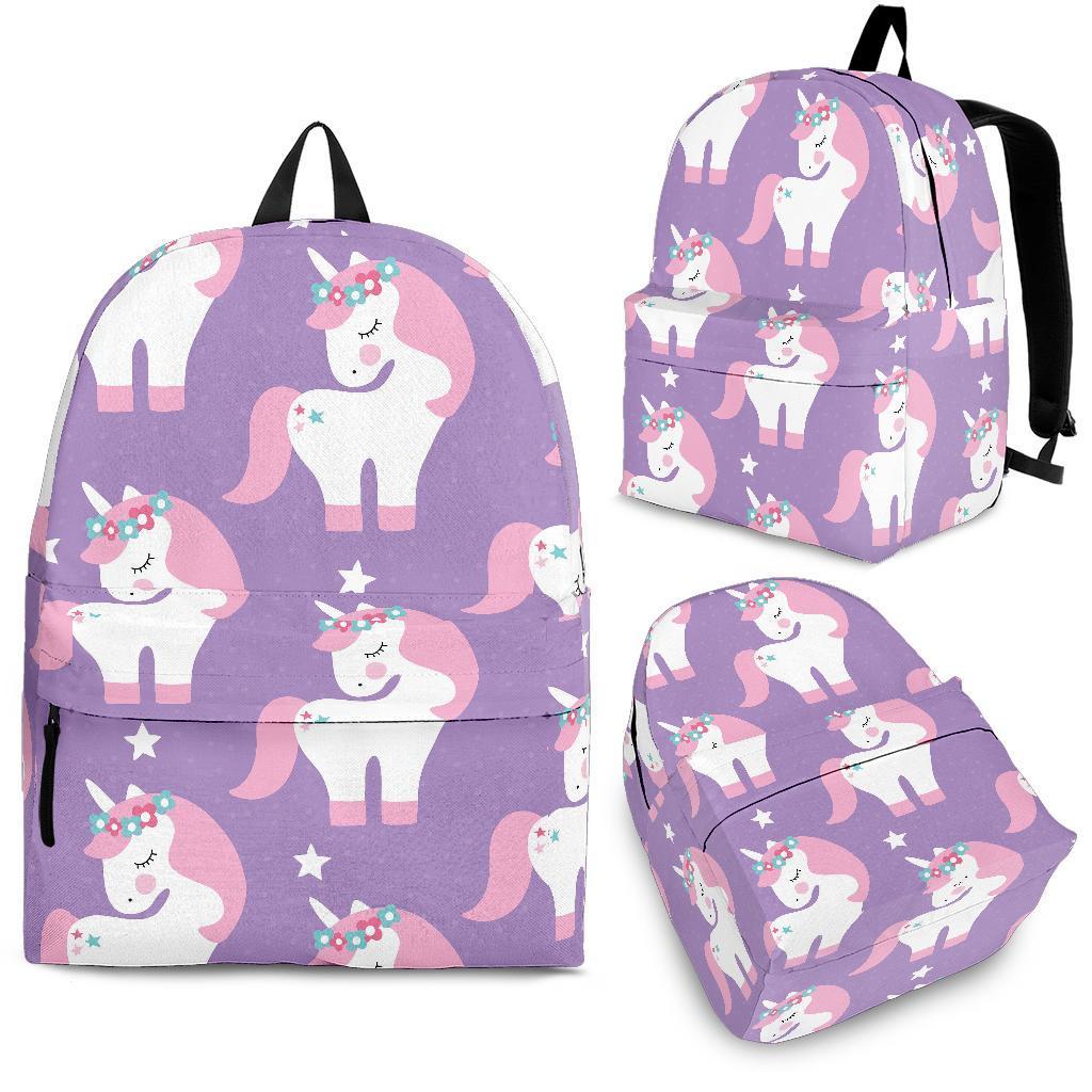 Unicorn Print Pattern Backpack-grizzshop