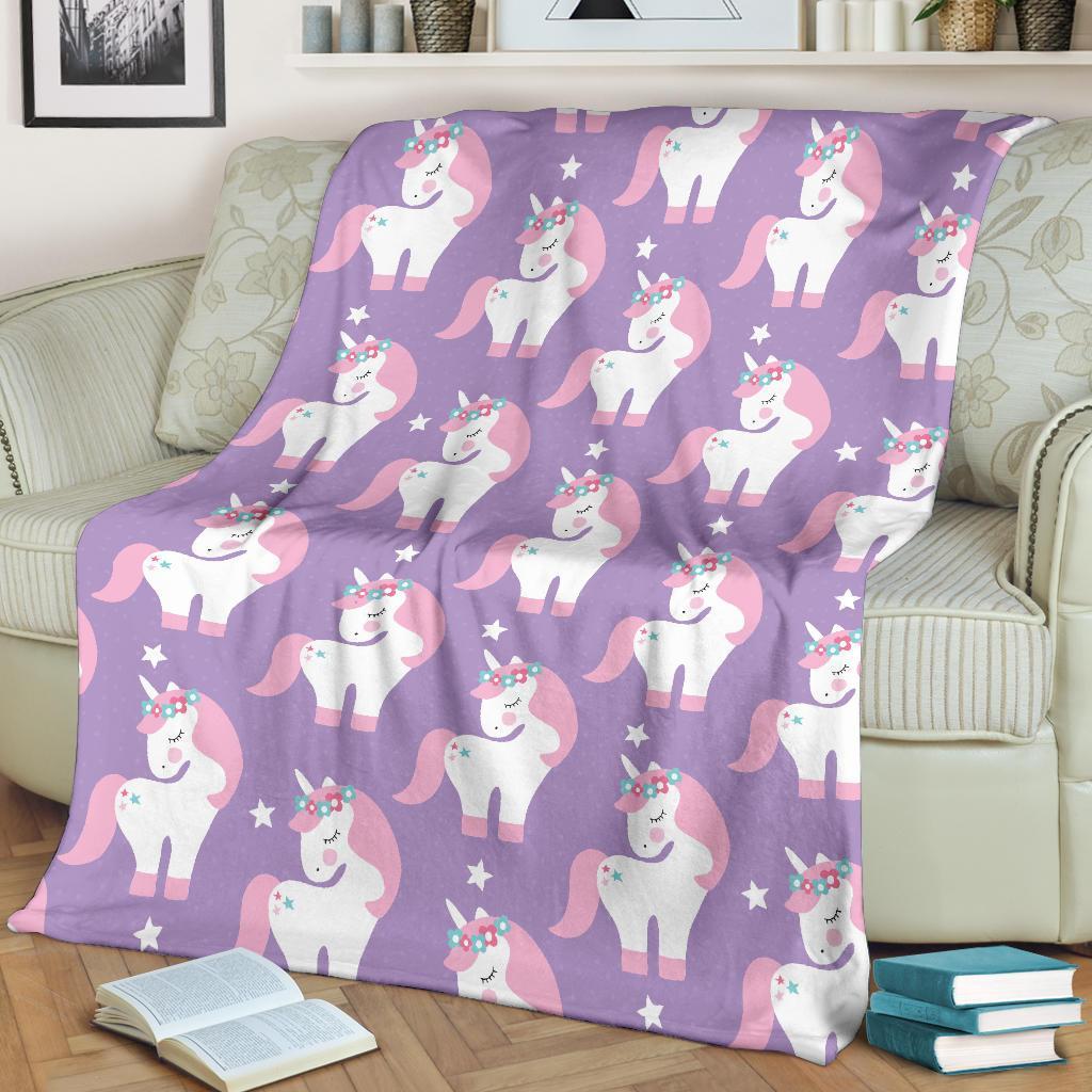 Unicorn Print Pattern Blanket-grizzshop