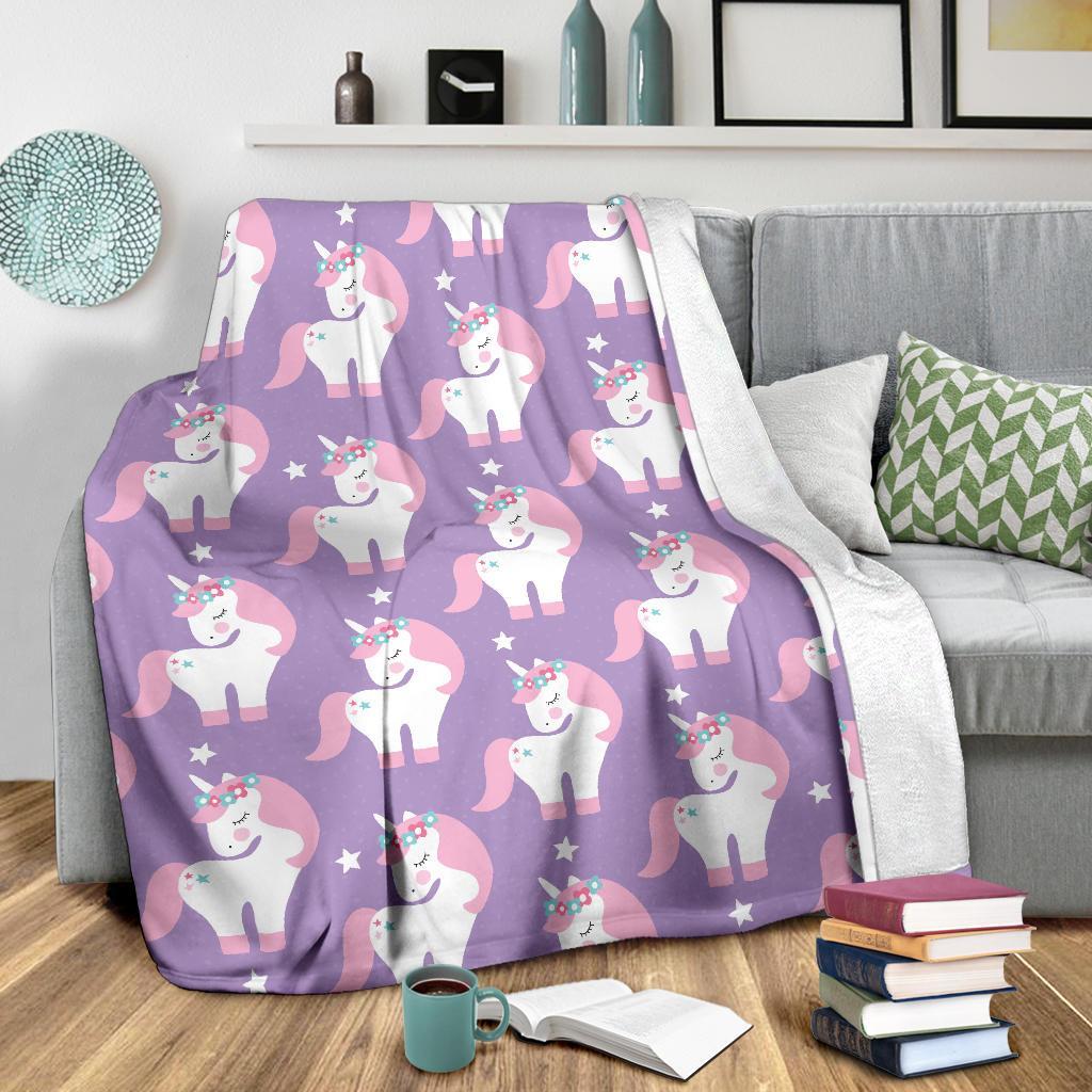 Unicorn Print Pattern Blanket-grizzshop