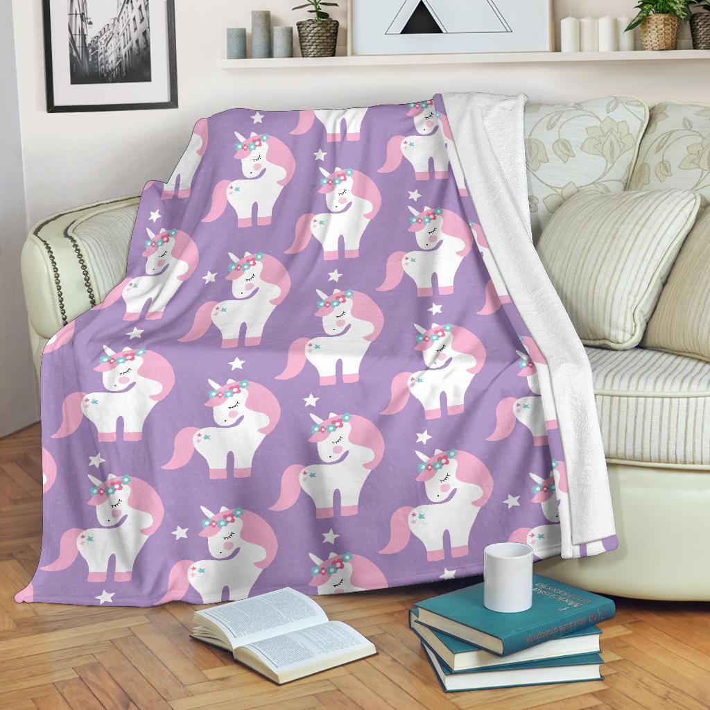 Unicorn Print Pattern Blanket-grizzshop