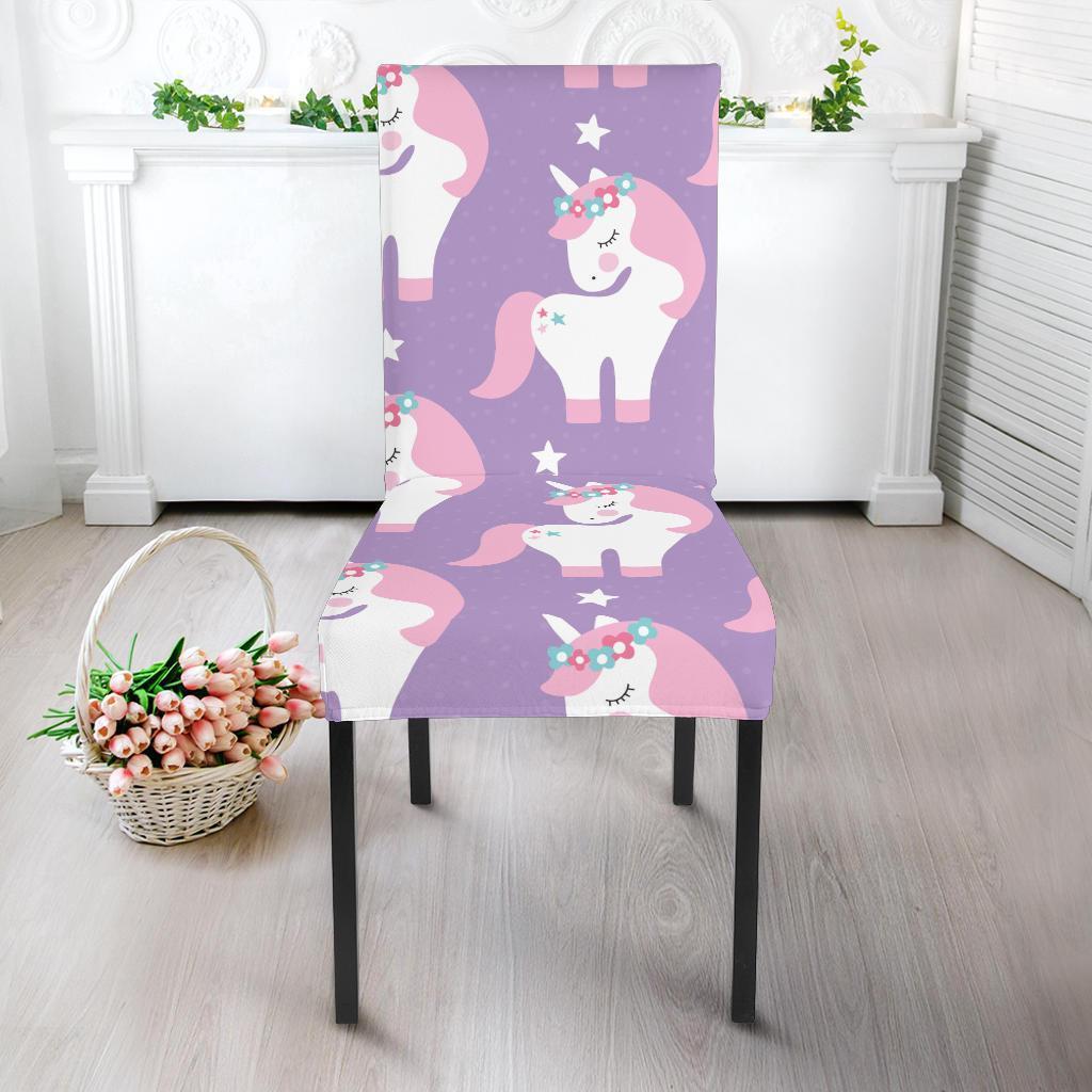 Unicorn Print Pattern Chair Cover-grizzshop