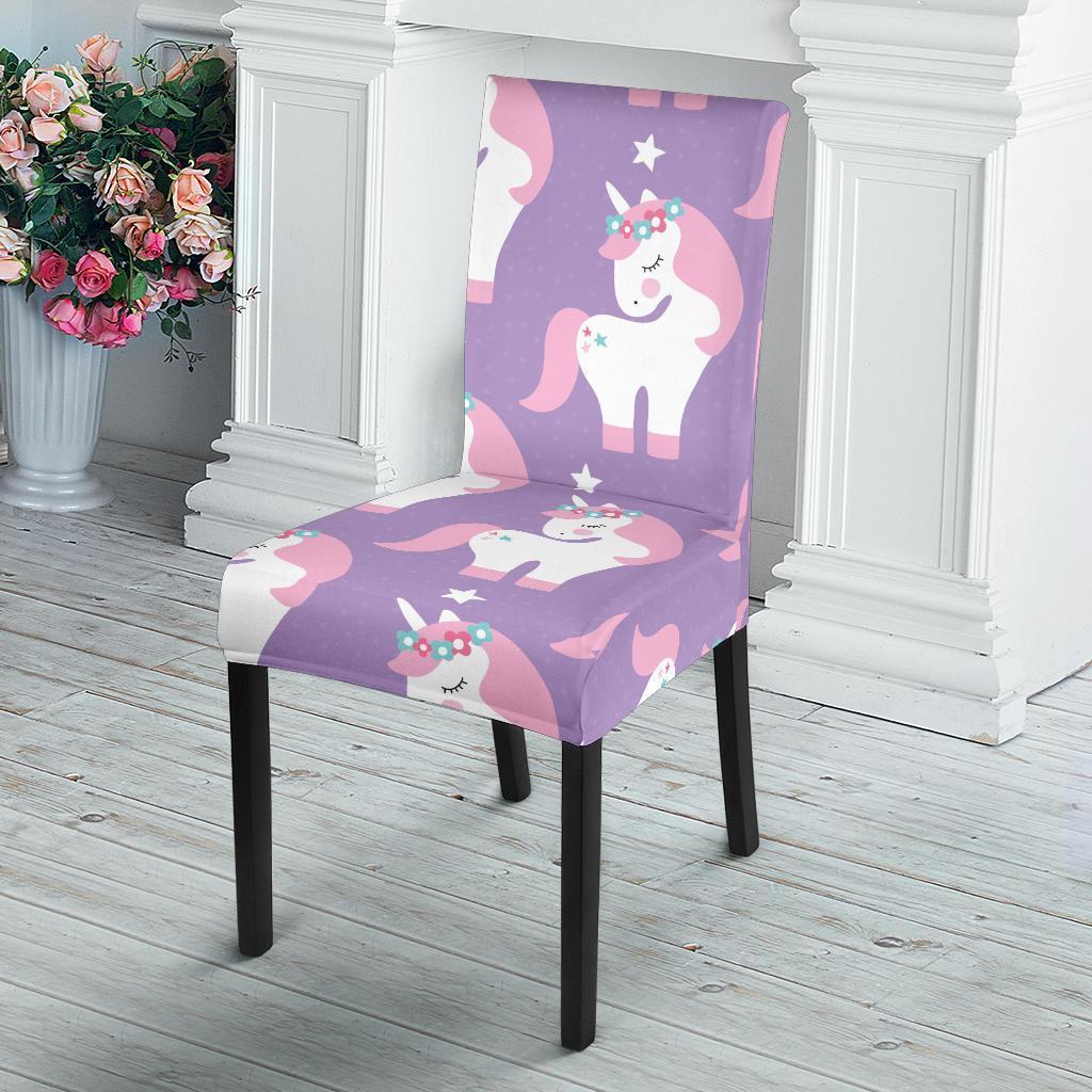 Unicorn Print Pattern Chair Cover-grizzshop