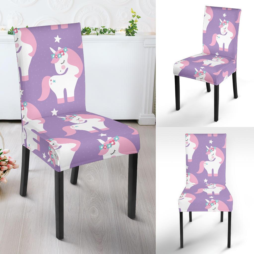 Unicorn Print Pattern Chair Cover-grizzshop