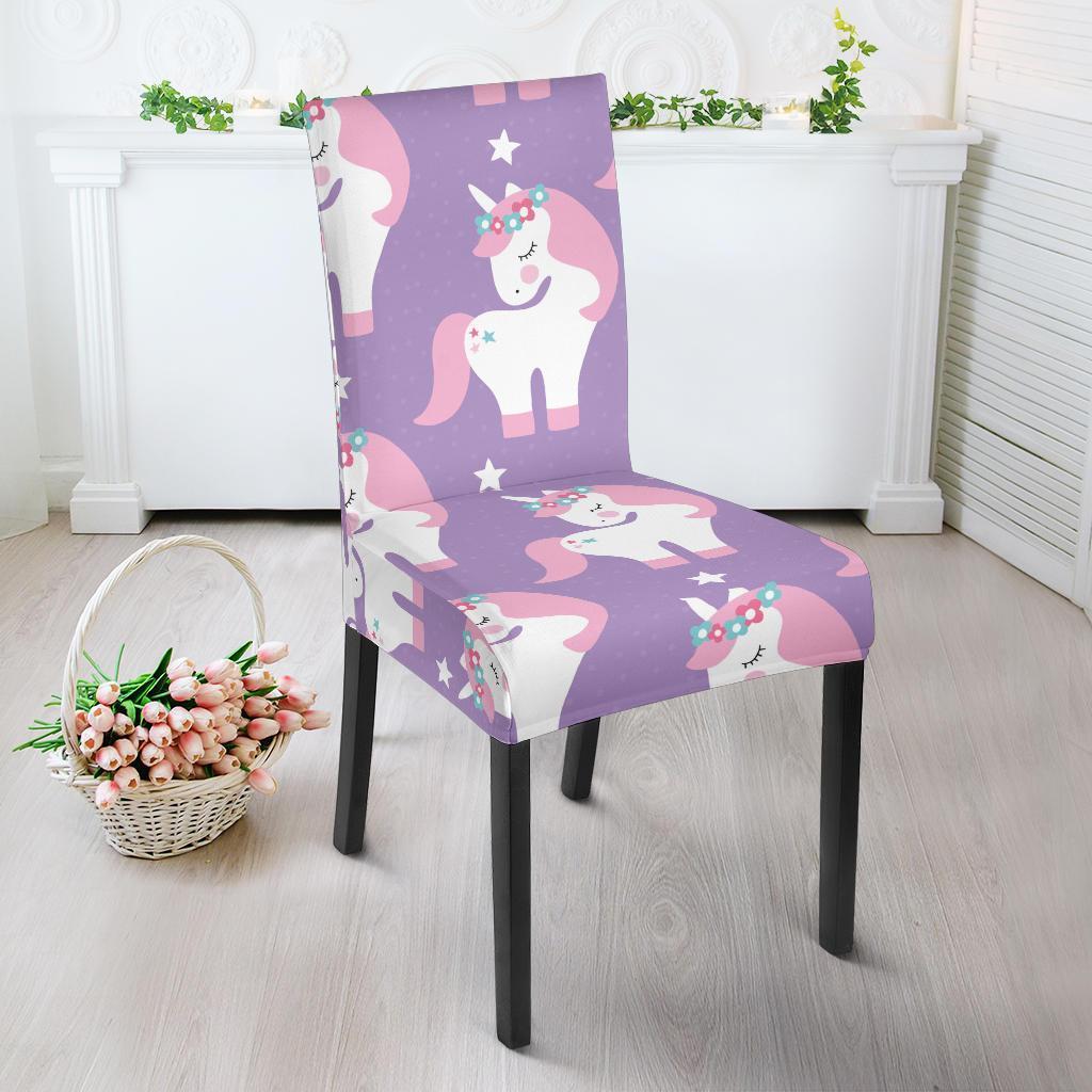 Unicorn Print Pattern Chair Cover-grizzshop