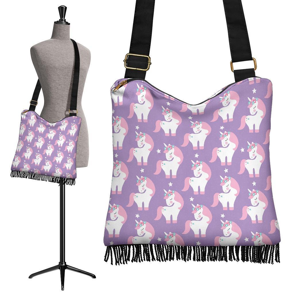 Unicorn Print Pattern Crossbody bags-grizzshop