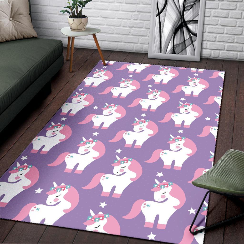 Unicorn Print Pattern Floor Mat-grizzshop