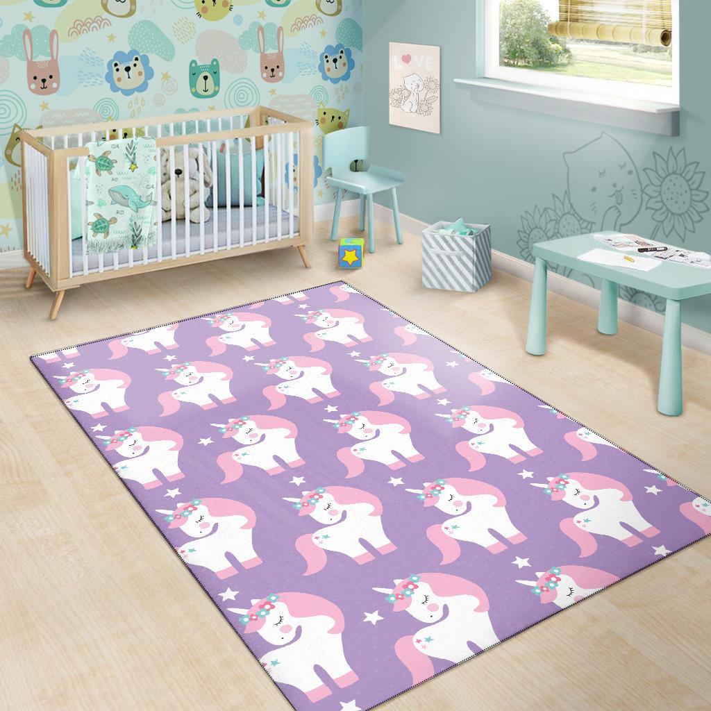 Unicorn Print Pattern Floor Mat-grizzshop