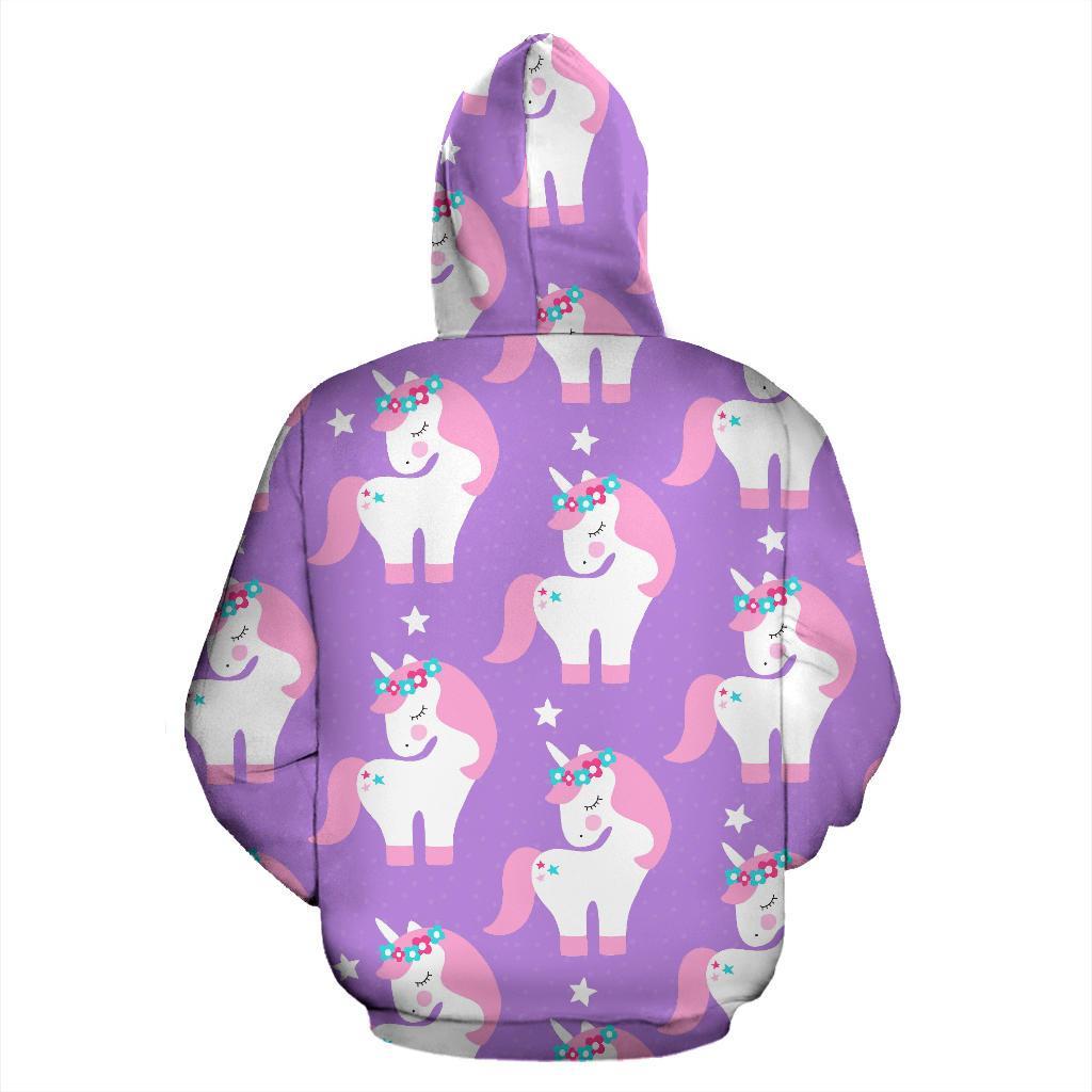 Unicorn Print Pattern Men Women Pullover Hoodie-grizzshop