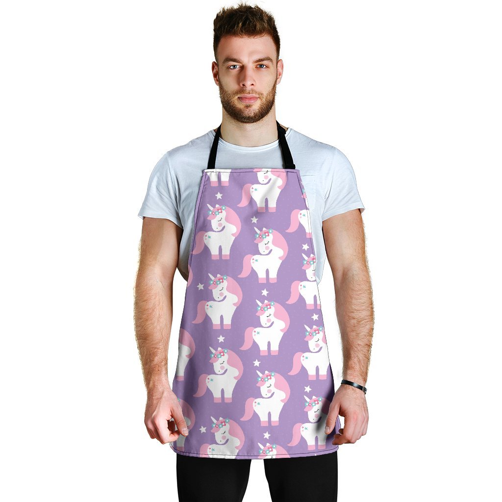 Unicorn Print Pattern Men's Apron-grizzshop