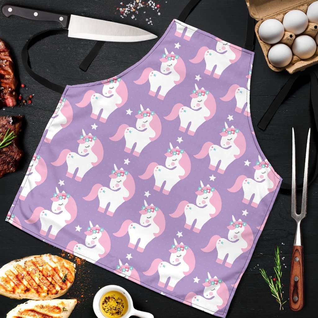 Unicorn Print Pattern Men's Apron-grizzshop