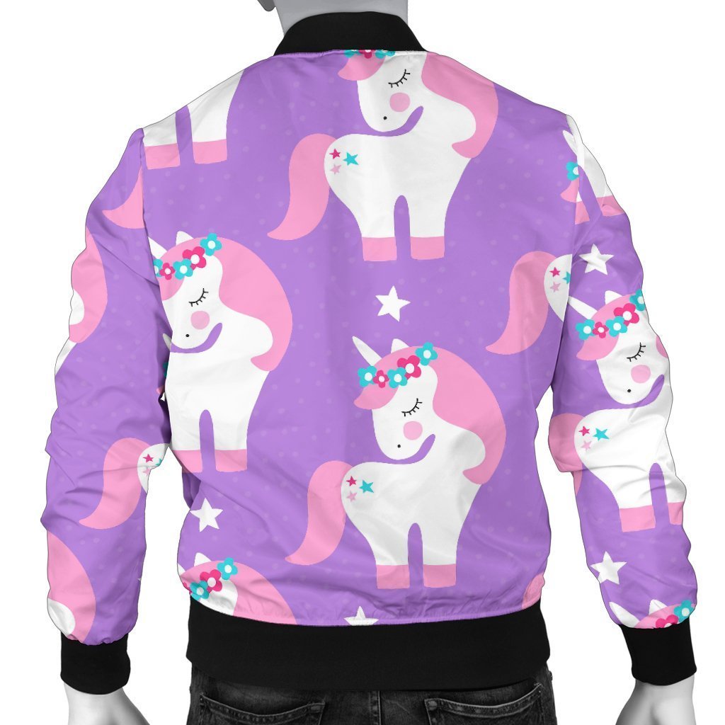 Unicorn Print Pattern Men's Bomber Jacket-grizzshop