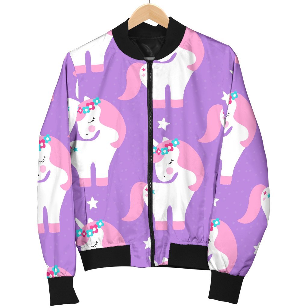 Unicorn Print Pattern Men's Bomber Jacket-grizzshop