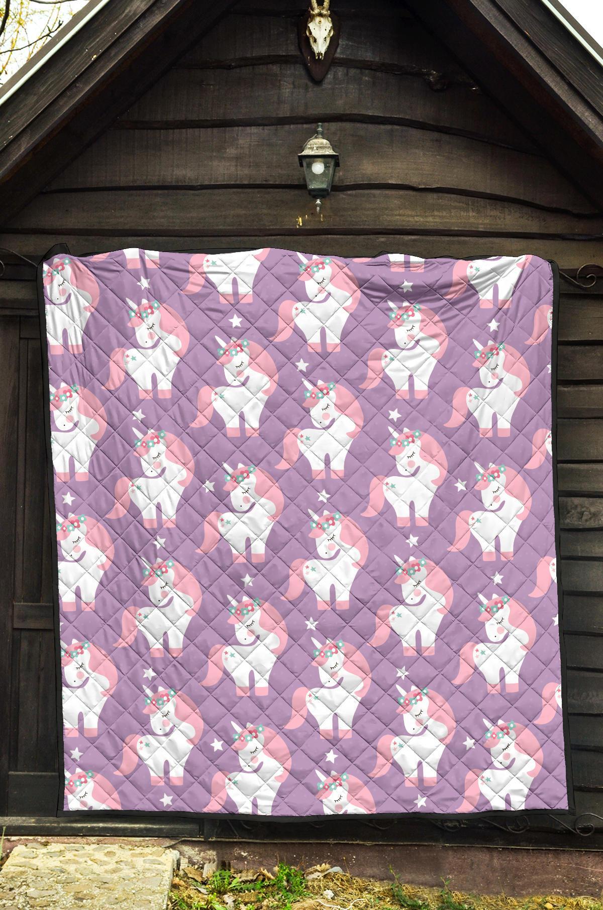 Unicorn Print Pattern Quilt-grizzshop