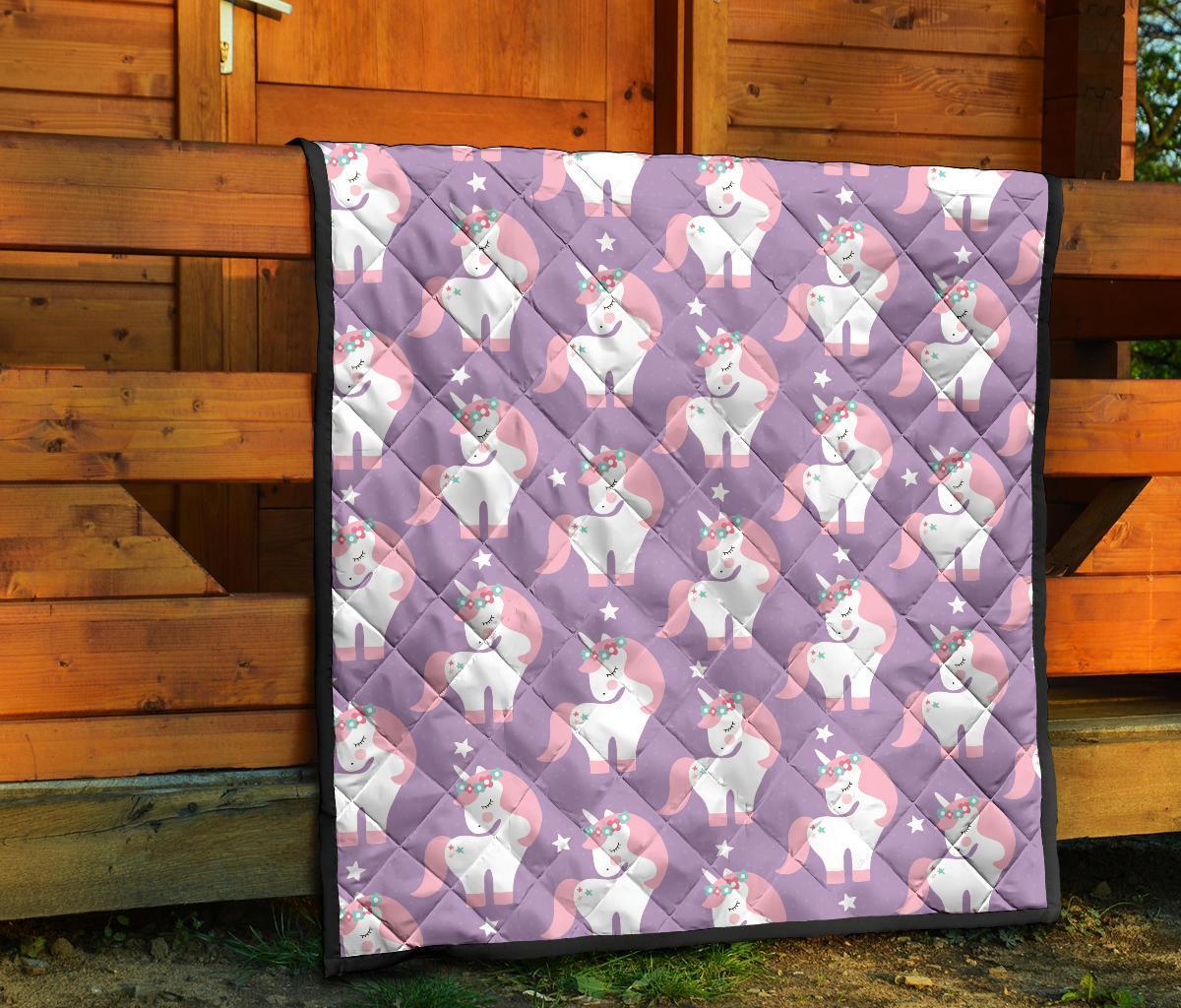 Unicorn Print Pattern Quilt-grizzshop