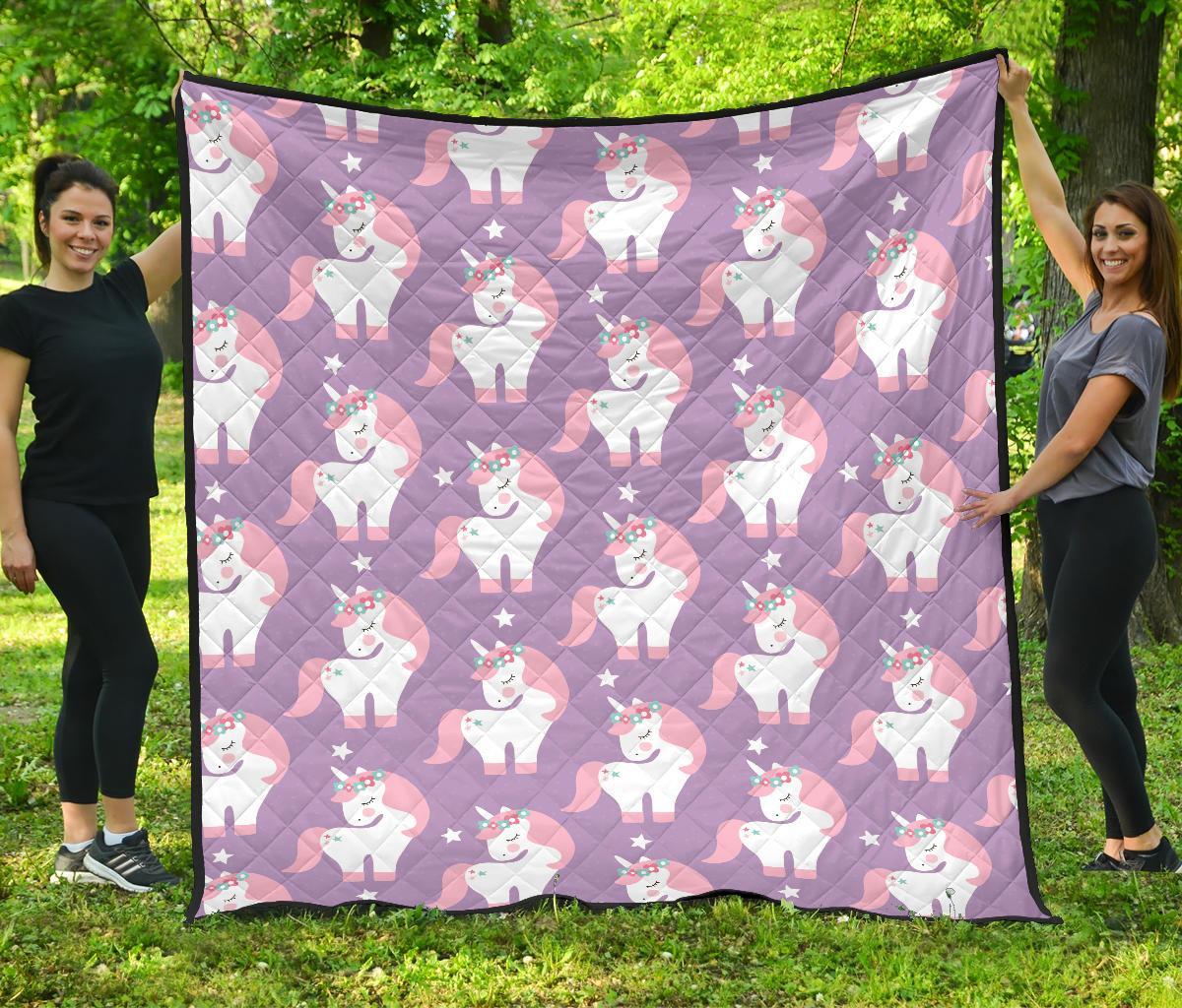 Unicorn Print Pattern Quilt-grizzshop