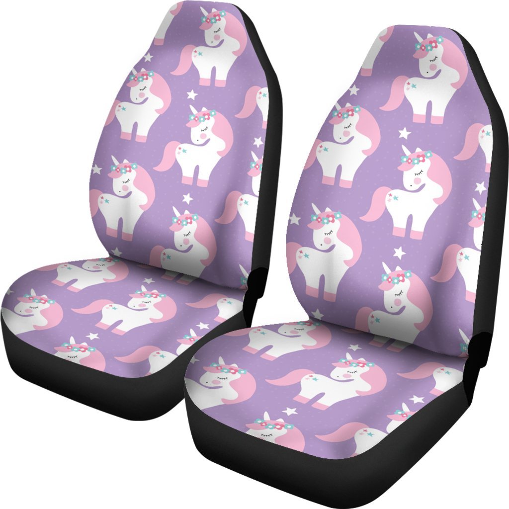 Unicorn Print Pattern Universal Fit Car Seat Covers-grizzshop