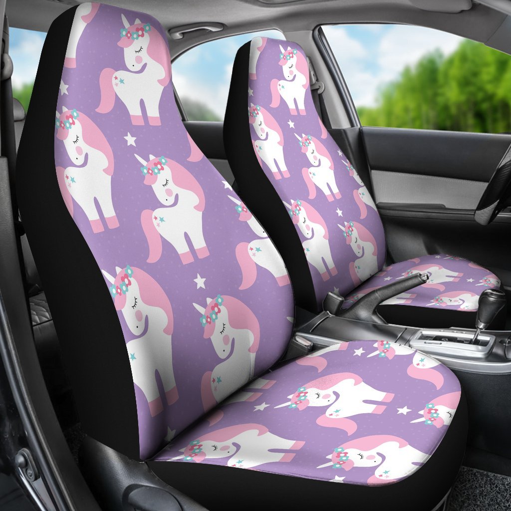 Unicorn Print Pattern Universal Fit Car Seat Covers-grizzshop