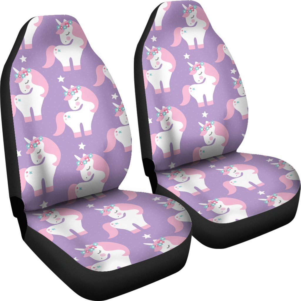 Unicorn Print Pattern Universal Fit Car Seat Covers-grizzshop