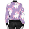 Unicorn Print Pattern Women Casual Bomber Jacket-grizzshop