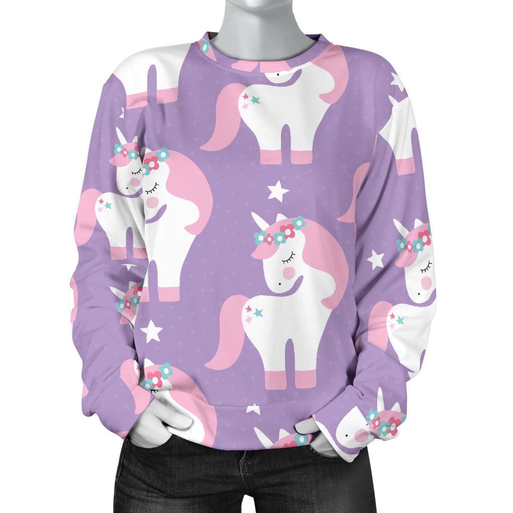 Unicorn Print Pattern Women's Sweatshirt-grizzshop