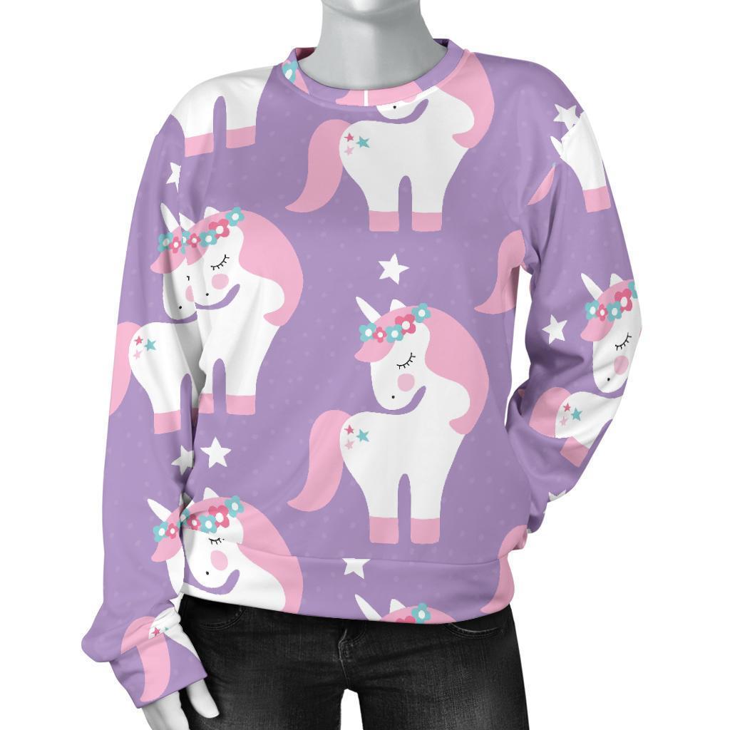 Unicorn Print Pattern Women's Sweatshirt-grizzshop