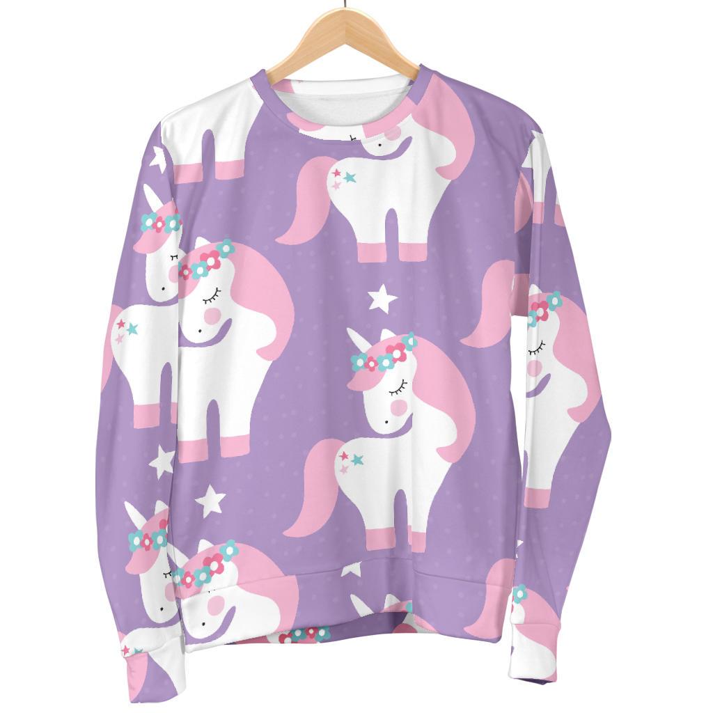 Unicorn Print Pattern Women's Sweatshirt-grizzshop