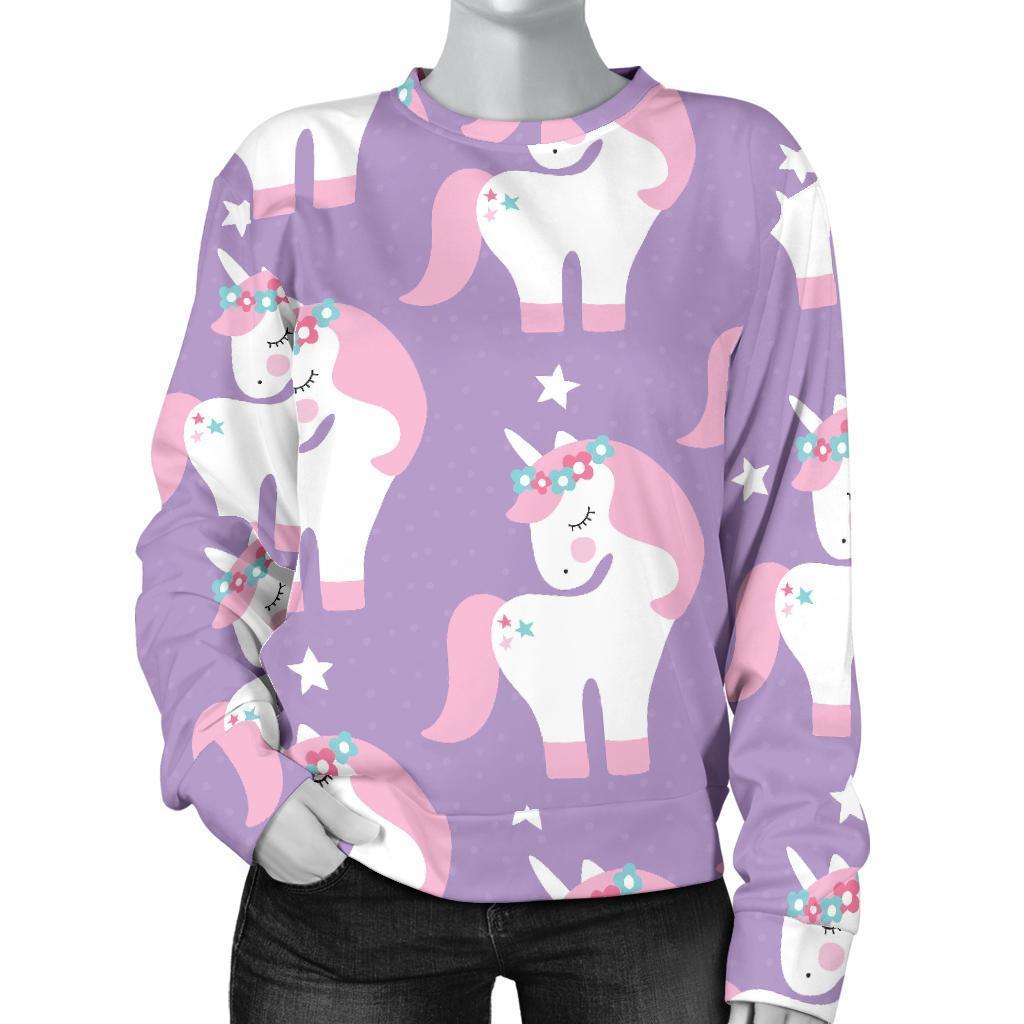 Unicorn Print Pattern Women's Sweatshirt-grizzshop