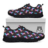 Unicorn Rainbow Origami Print Pattern Black Sneaker-grizzshop