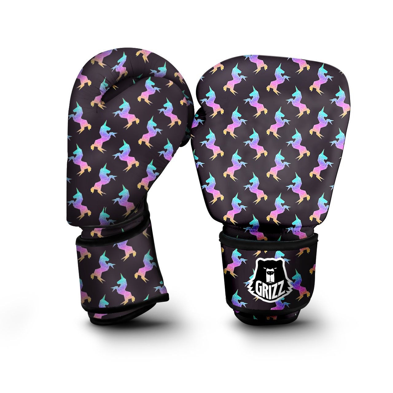 Unicorn Rainbow Origami Print Pattern Boxing Gloves-grizzshop