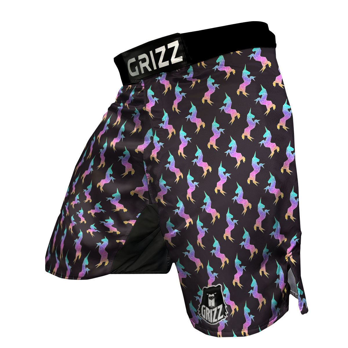 Unicorn Rainbow Origami Print Pattern MMA Shorts-grizzshop