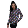 Unicorn Rainbow Origami Print Pattern Women's Bomber Jacket-grizzshop